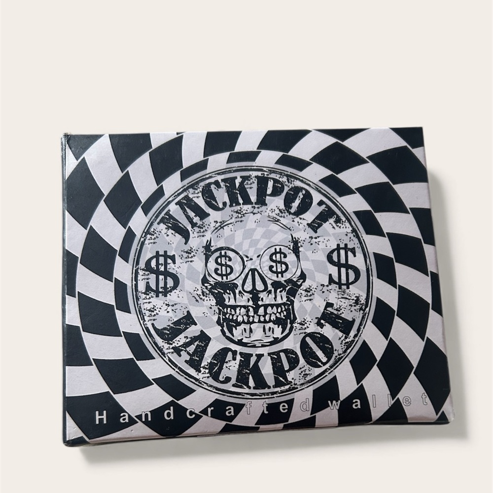 Vegan leather JACKPOT Black and White Checkered Wallet